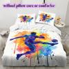 Watercolor Silhouette Pattern Bedding Quilt Set Quilt Cover Pillowcase Home Decoration Birthday Gift (1 * Duvet Cover + 2 * Pillowcase, Without Core)