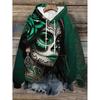 Womens Oversized Hooded Sweatshirt With Cartoon Animal Print Casual Streetwear Top Fall 2025