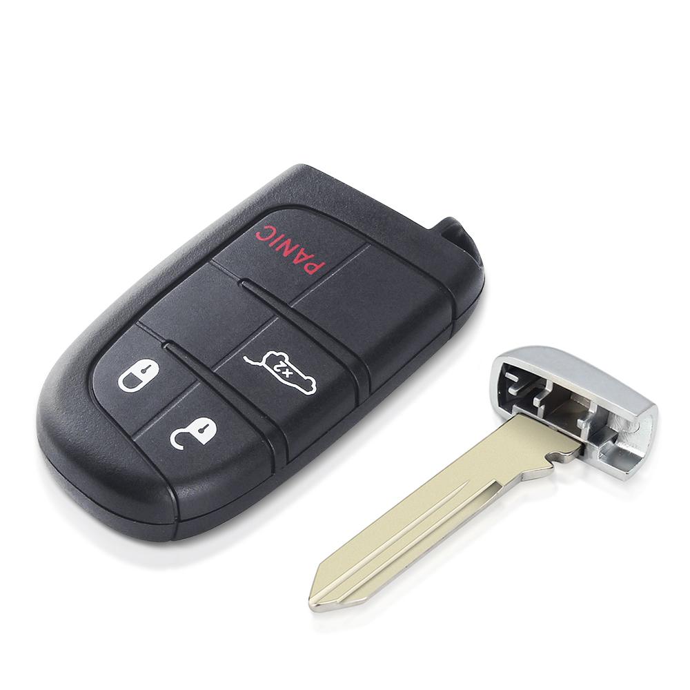 Car Key Shell For Chrysler Jeep Compass Renegade Cherokee Smart Remote Key Fob Case 2/3/4/5 Button Emergency Insert Blade