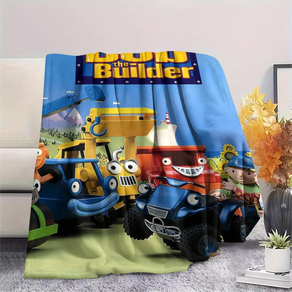 

1Pc Bob The Builder Print Flannel Blanket, High quality Comfortable for All Seasons, Home Decor, Warmth and Comfort, Perfect for Christmas Gifts 12 130cm x 150cm