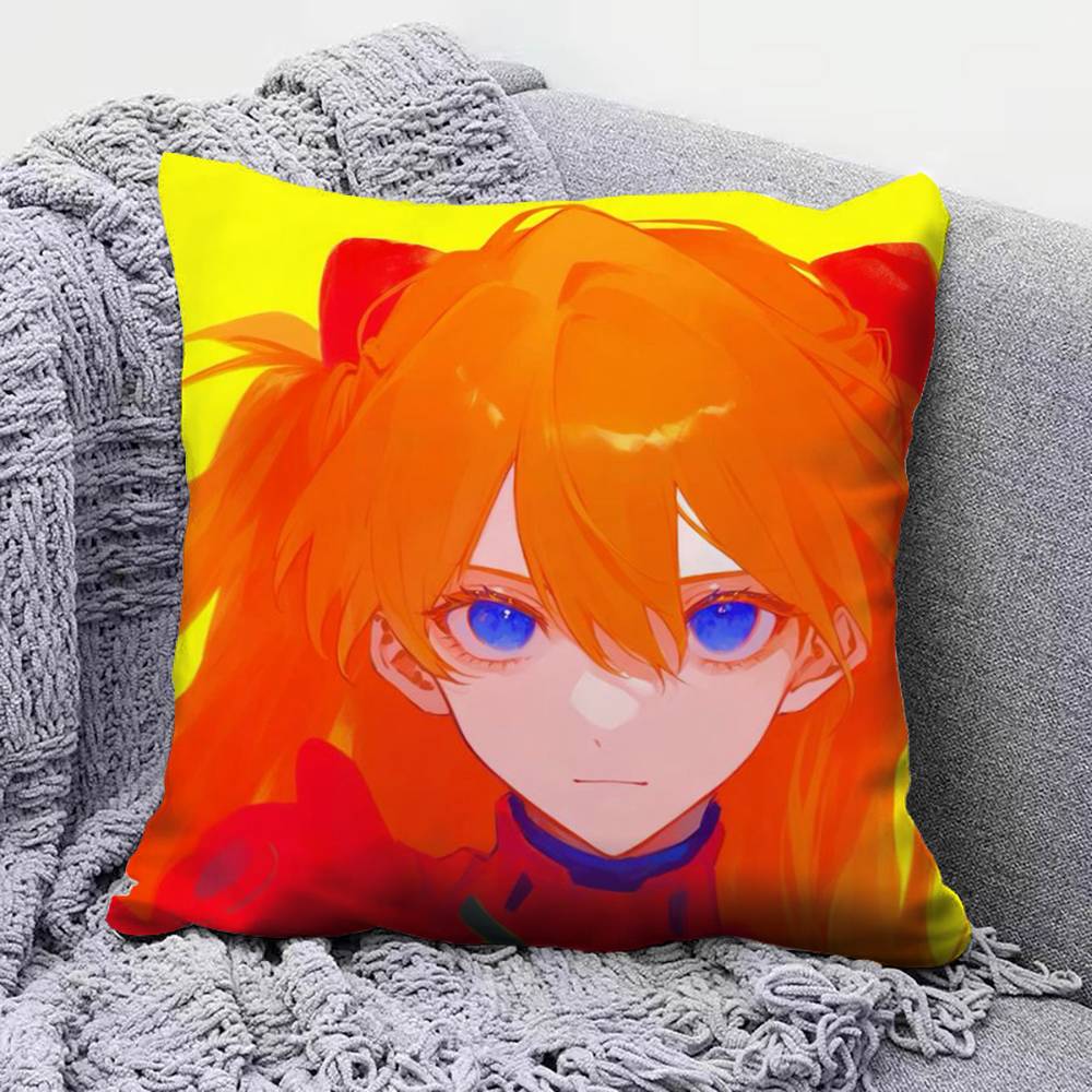 Asuka Langley Soryu Asuka Anime Girl Home Sofa Cushion Covers and Aecorative Custom Pillow Covers