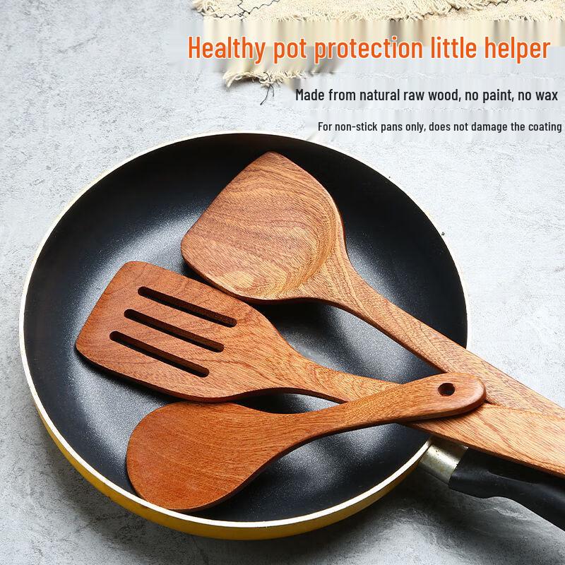 Zhishi Wenge Wood Non-stick Cookware Spatula Set