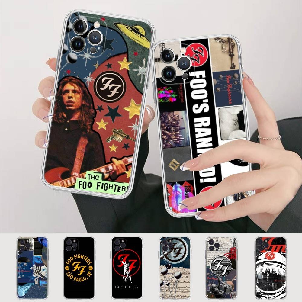 Band F-Foo F-Fighters Classic Rock Transparent Phone Case For IPhone 16 15 14 13 12 11 Pro Max Plus Soft Cover