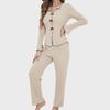 Women's Autumn/Winter Two-Piece Pajama Set - Warm, Stylish, Indoor/Outdoor Loungewear