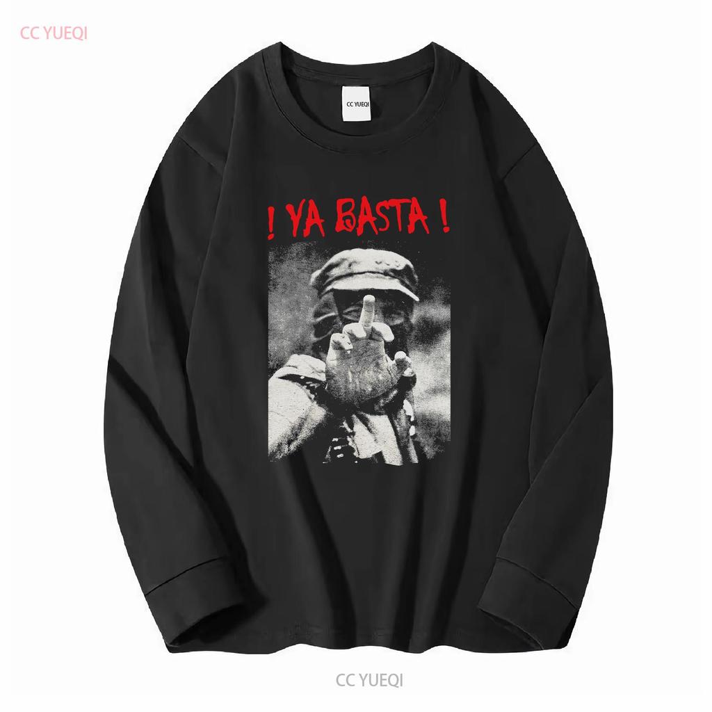 Nové Vzácné Ya Basta Subcomandante Marcos EZLN Emiliano Zapata Retro Tričko Vintage Styl dlouhý nebo krátký rukáv vintage Vyprané