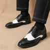 Luxury Designer New Men's Pointed White Black Mixed Casual Shoes Male Formal Wedding Dress Homecoming Footwear Zapatos Hombre