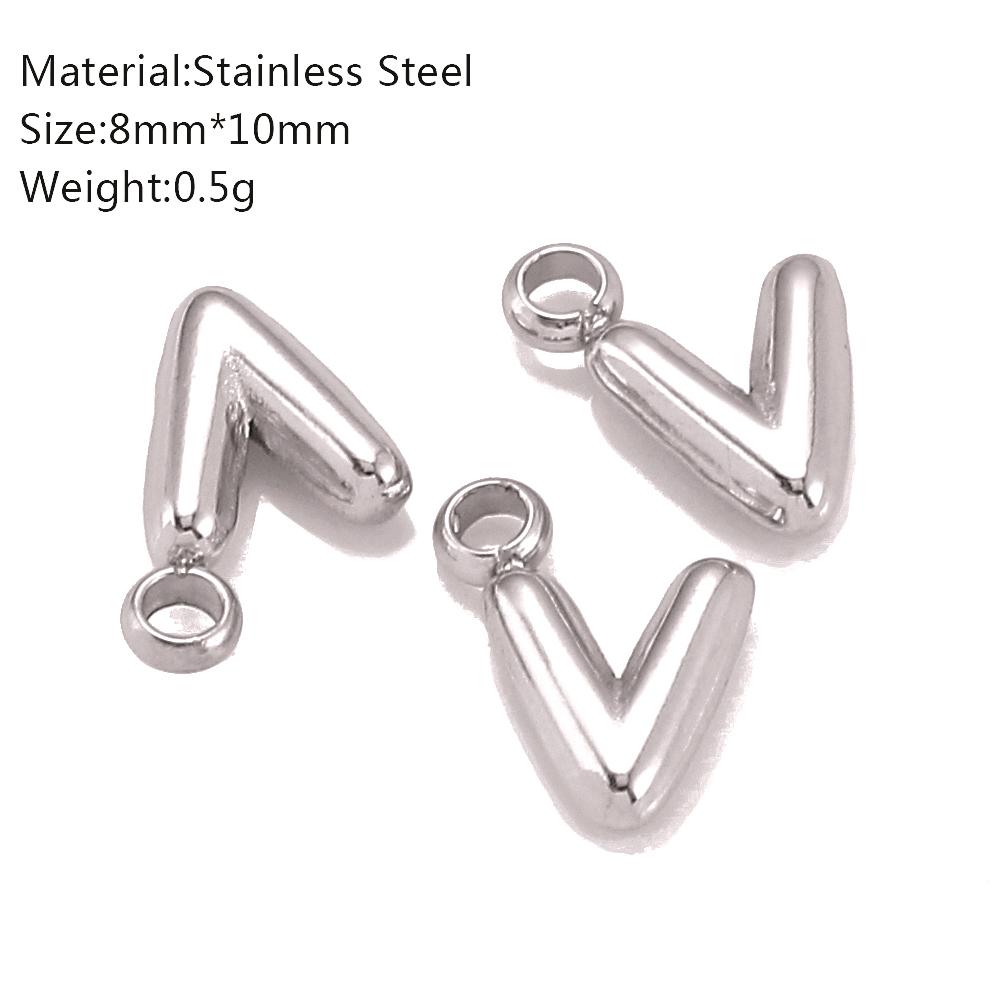 3Pcs Mini Balloon Alphabet Charms Cute Small Initial Bubble English Letter Stainless Steel Pendants DIY Necklace Bracelet Making