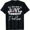 Cat Named Pickles Love Graphic Tee Soft Cotton Crew Neck T-Shirt for Cat Lovers