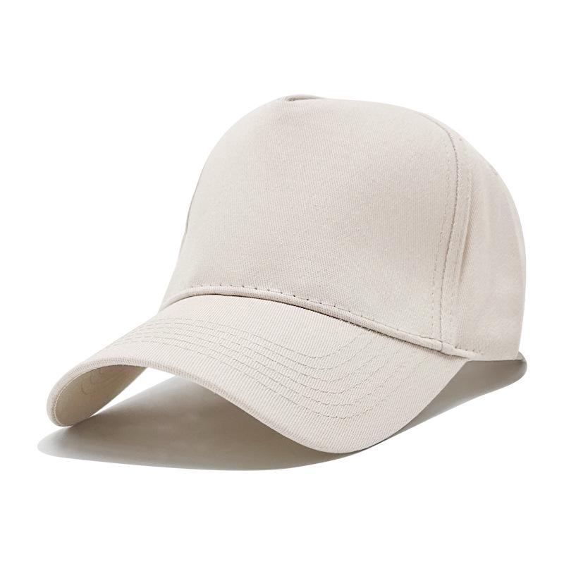 Custom Plain Cotton Five-Panel Baseball Cap with Large Brim and Optional Logo Print