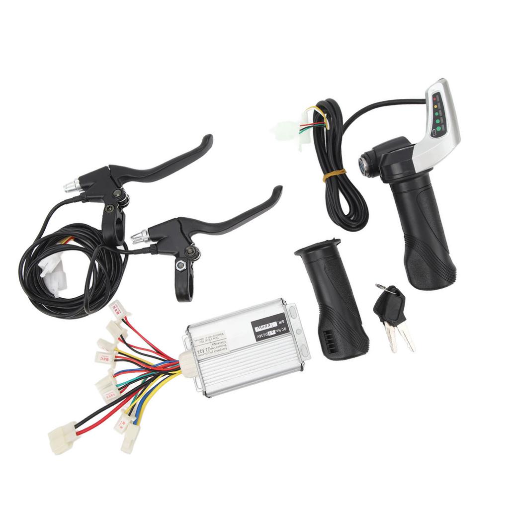 3V 1000W Electric Bike Controller Conversion Kit Throttle Grip with 36V Tip Screen Lock All Aluminum Brake Handle
