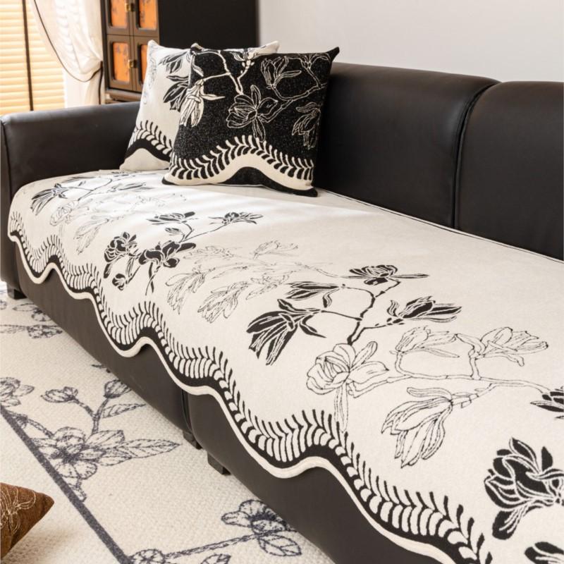 New All Seasons Retro Chenille Flowers Sofa Cover Non-Slip Couch Slipcover Protector Universal Irregularity Sofa Cushion