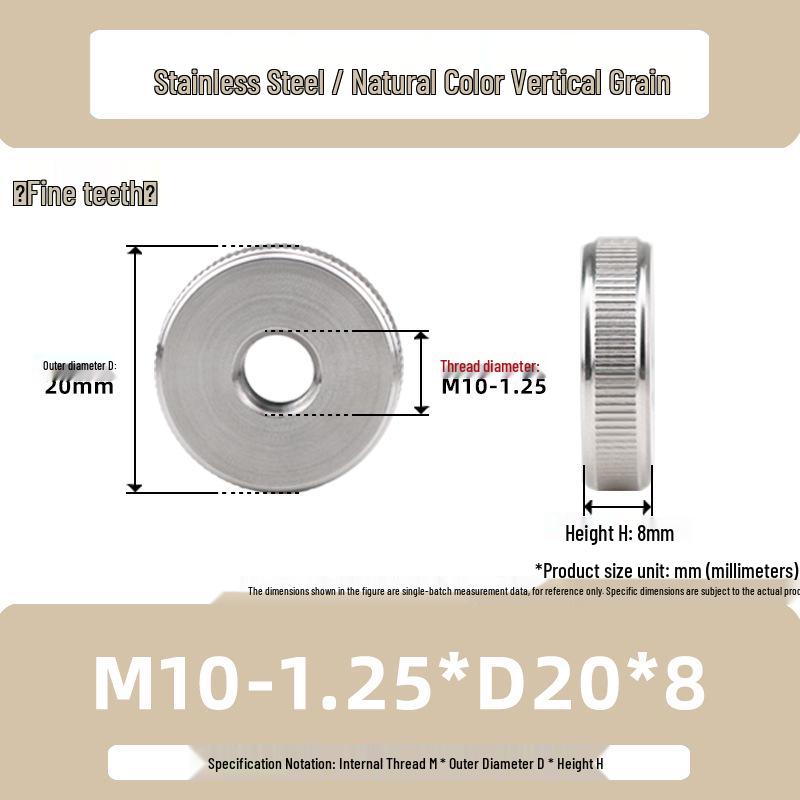 Stainless Steel M3/M6/M10 High-Strength Knurled Nut