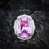 Elegant Vintage Pink Diamond Pendant Necklace Pink Crystal Ring Gemstone Earrings Jewelry Set