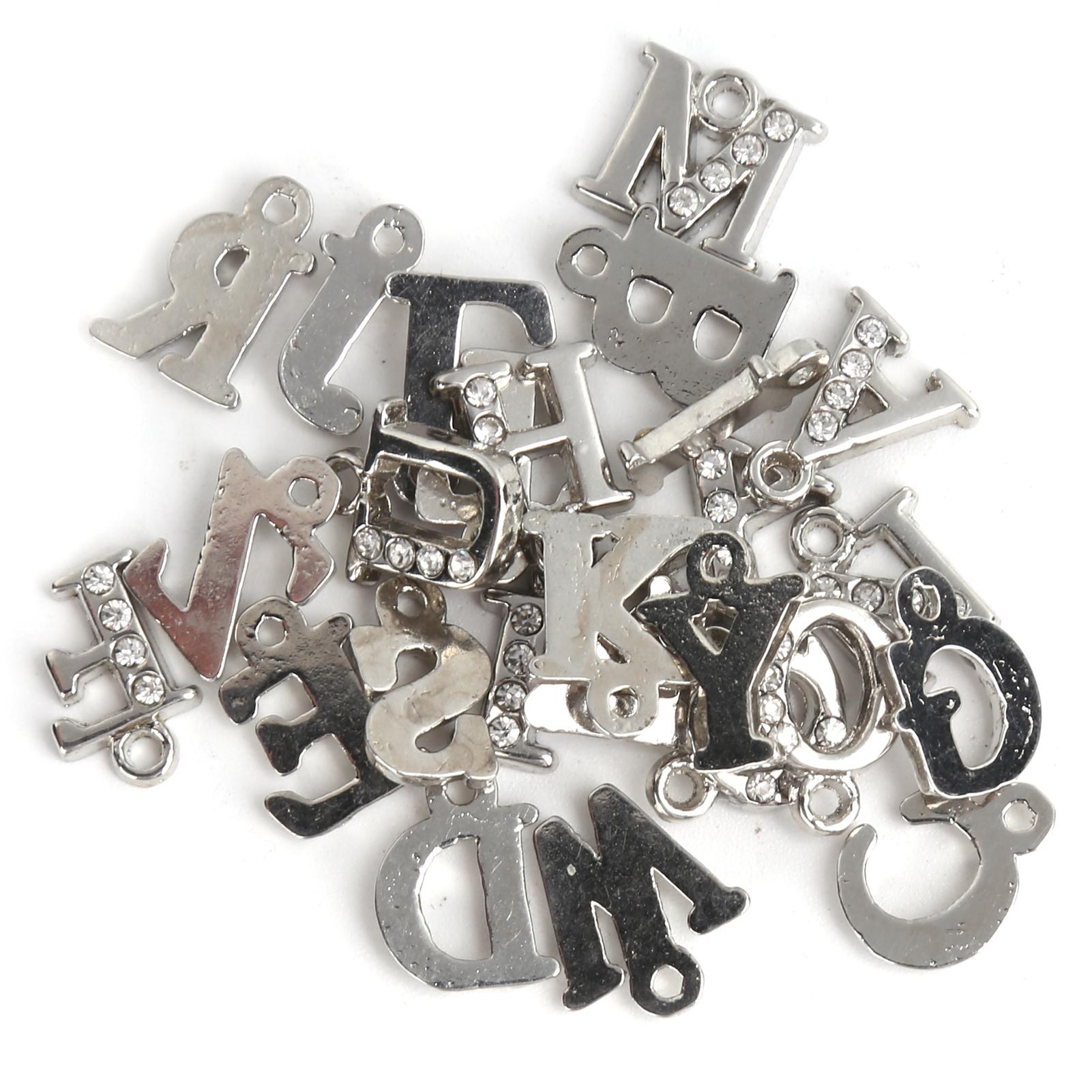 

26 шт. подвески из сплава с буквами, сделай сам, английский алфавит со стразами, украшение, изготовление ювелирных изделий