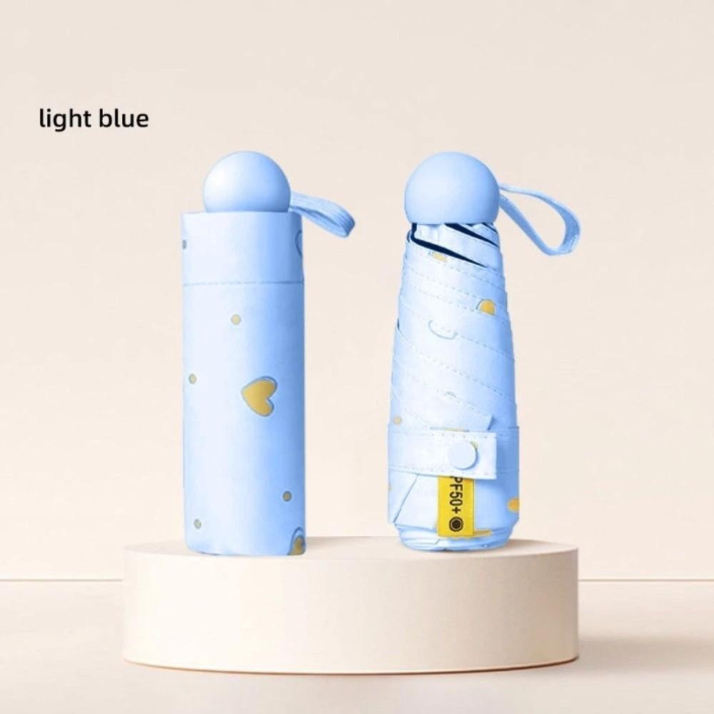 

Ultralight Pocket Rain Umbrella Folding Ultraviolet Protection Sun Umbrella Dual Use Wind Resistant Sun Shade Umbrella Outdoor (Blue,iron&8K) синій