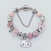 Braccialetto con Perline a Forma di Cuore Hello Kitty con Cristalli Scintillanti per Donne e Ragazze