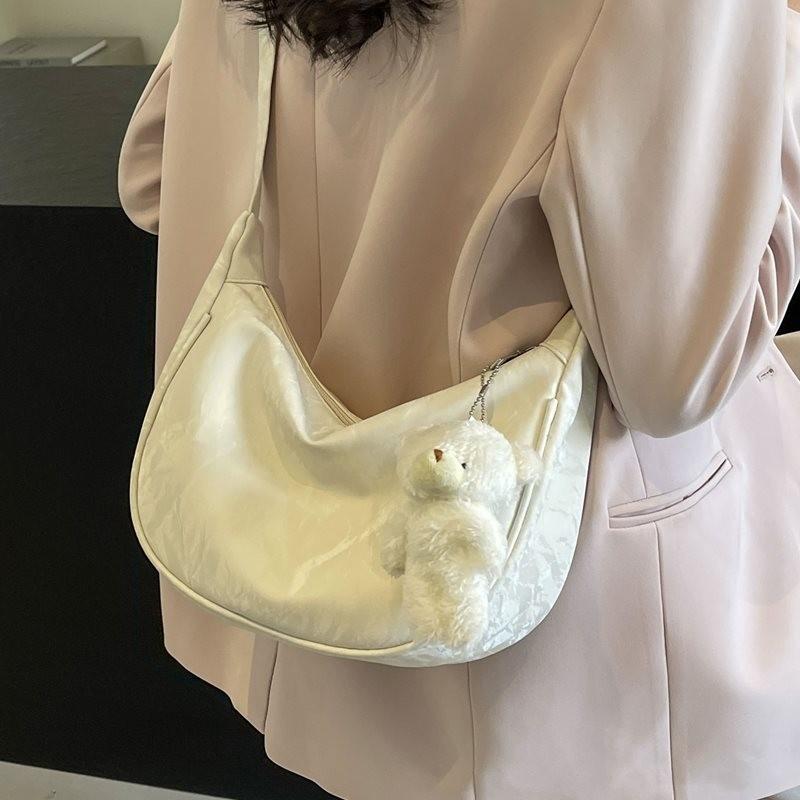 

Stylish Casual Unisex Dumpling Bag Crossbody Bag With Unique Textured Fabric Design