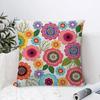 Home Decor Colorful Floral Pattern Decorative Pillow Covers Pattern Cushion Cover Suitable for Sofa Bedroom Car Pillow Cover