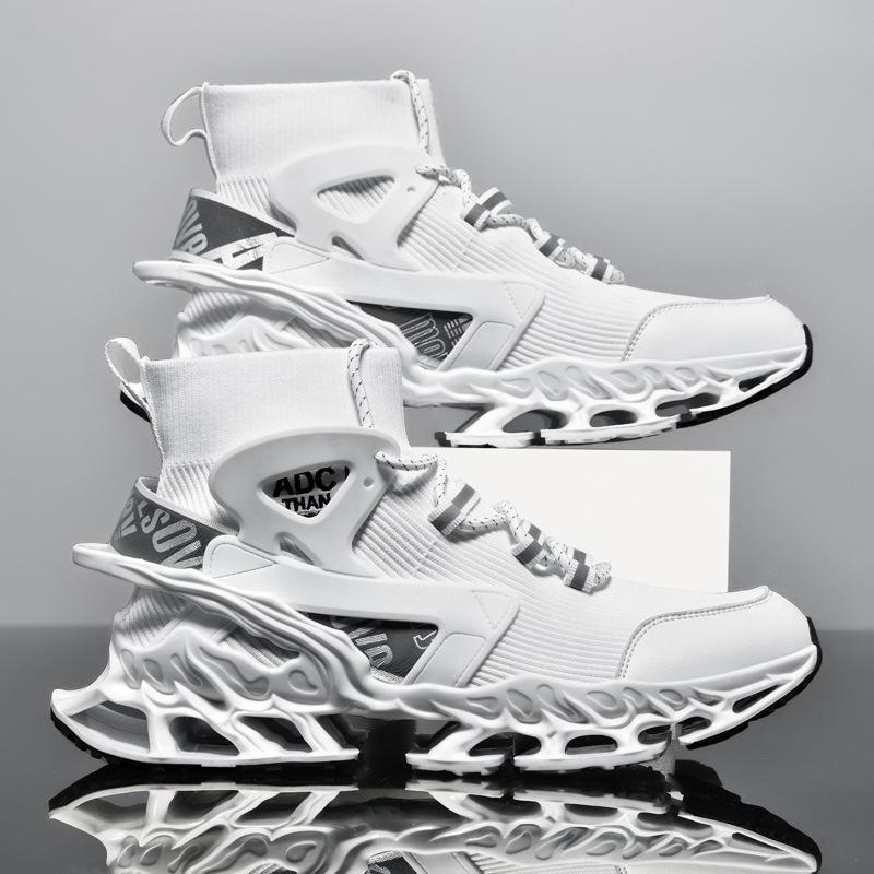 Men's Shoes High-top Spring New Breathable Men's Shock Absorption Casual Running Mesh Sneaker Knife