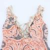 European American Style Sleeveless Floral Dress with Unique Pattern