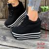 Dicke Sohle Plateau Damen Casual Sneaker Schwarz Weiß Colorblock Schnürschuhe Herbst Höhenvergrößernd Outdoor Damenschuhe