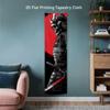 Skeleton Samurai Long Tapestry, Red Sun Black Armor Print Wall Hanging, Bushido Samurai Themed Decor For Bedroom & Living Room