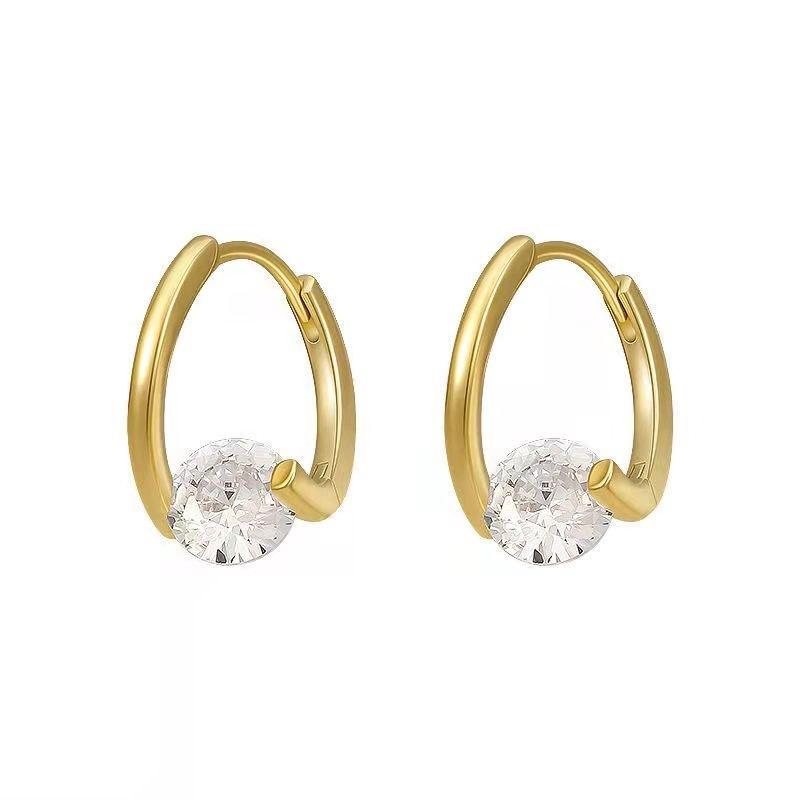 Korean Fashion Zircon Drop Earrings for Women Jewelry 2026 Trending New Luxury Women's Geometric Hoop Earrings Pendientes Gifts