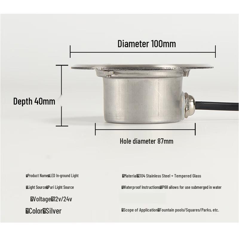 Recessed Stainless Steel Underwater LED Light