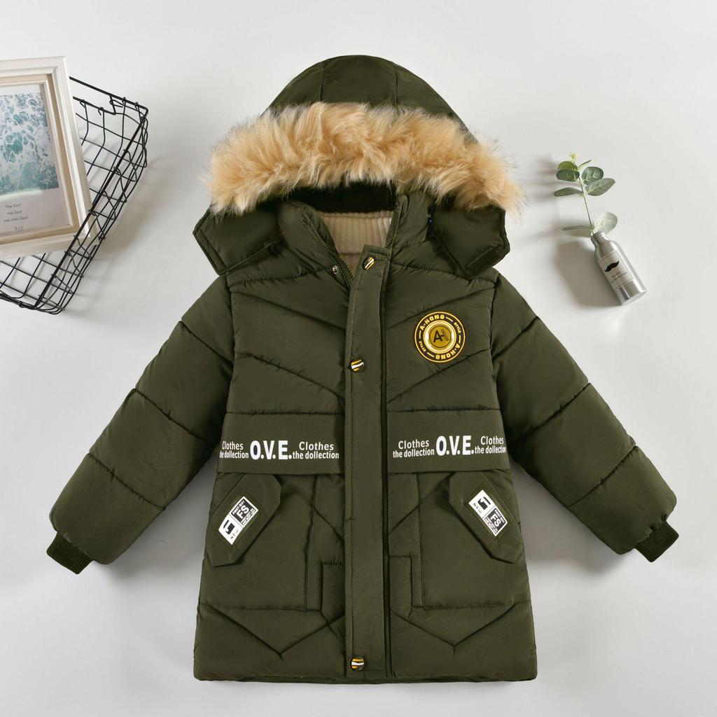 Vestiti Invernali per Bambini Piccoli e Medi Giacca Imbottita alla Moda Ispessita per Ragazzi Giacca Invernale di Media Lunghezza Giacca Imbottita Calda