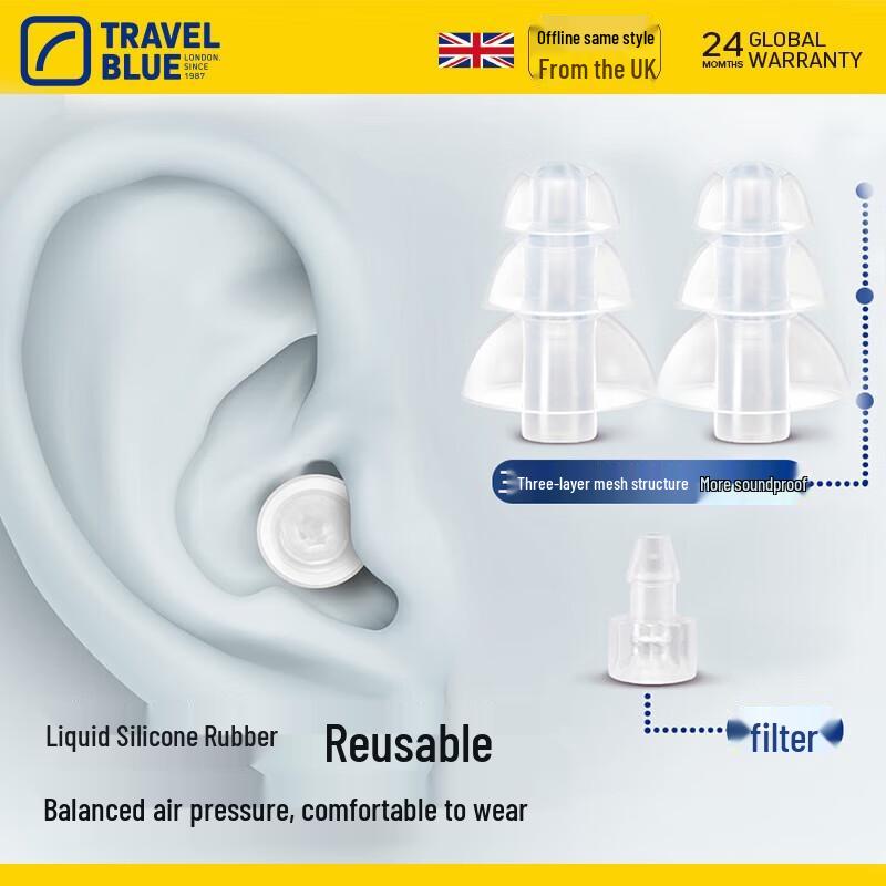 TRAVEL BLUE Liquid Silicone Earplugs