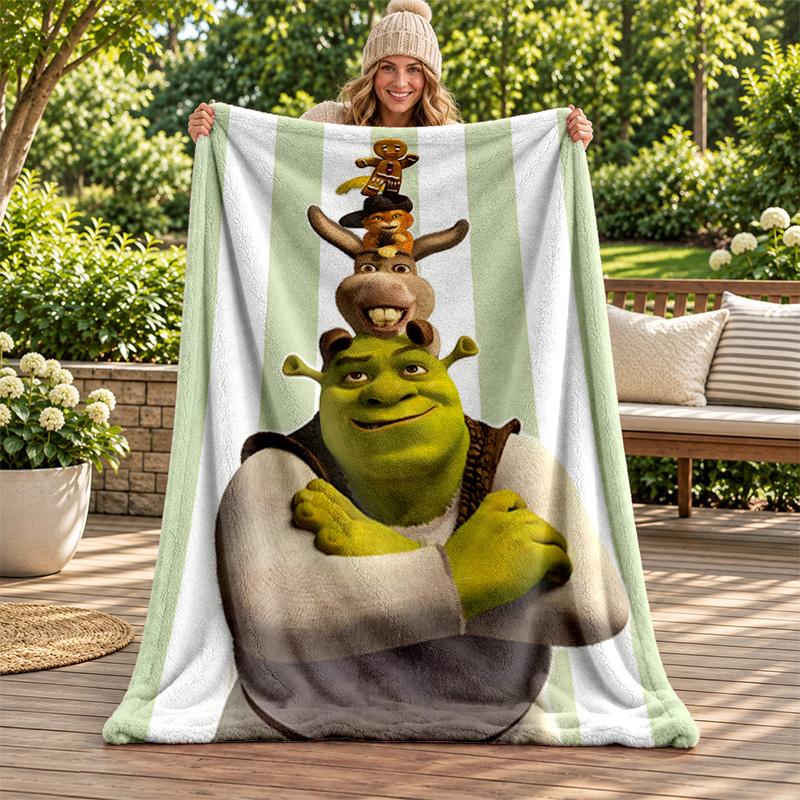 Shrek blanket Flannel Blanket Soft Cozy Plush Throw for Sofa Bed Lightweight Home Decoration Gifts for Christmas various holidays