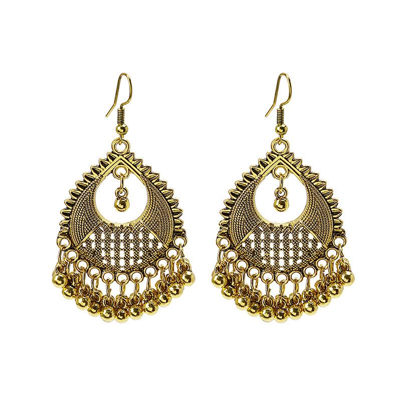 Turquoise Earrings, Vintage Owl Geometric Dream Catcher Feather Fringed Earrings Female