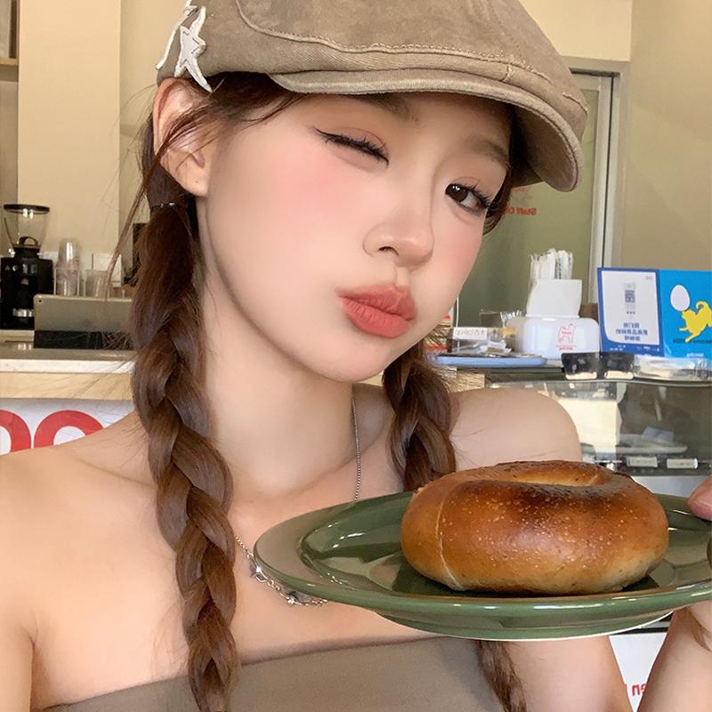 American Retro Star Beret, British Casual Face Enhancing Small Artist Hat, Simple and Versatile, Suitable for Spring and Summer