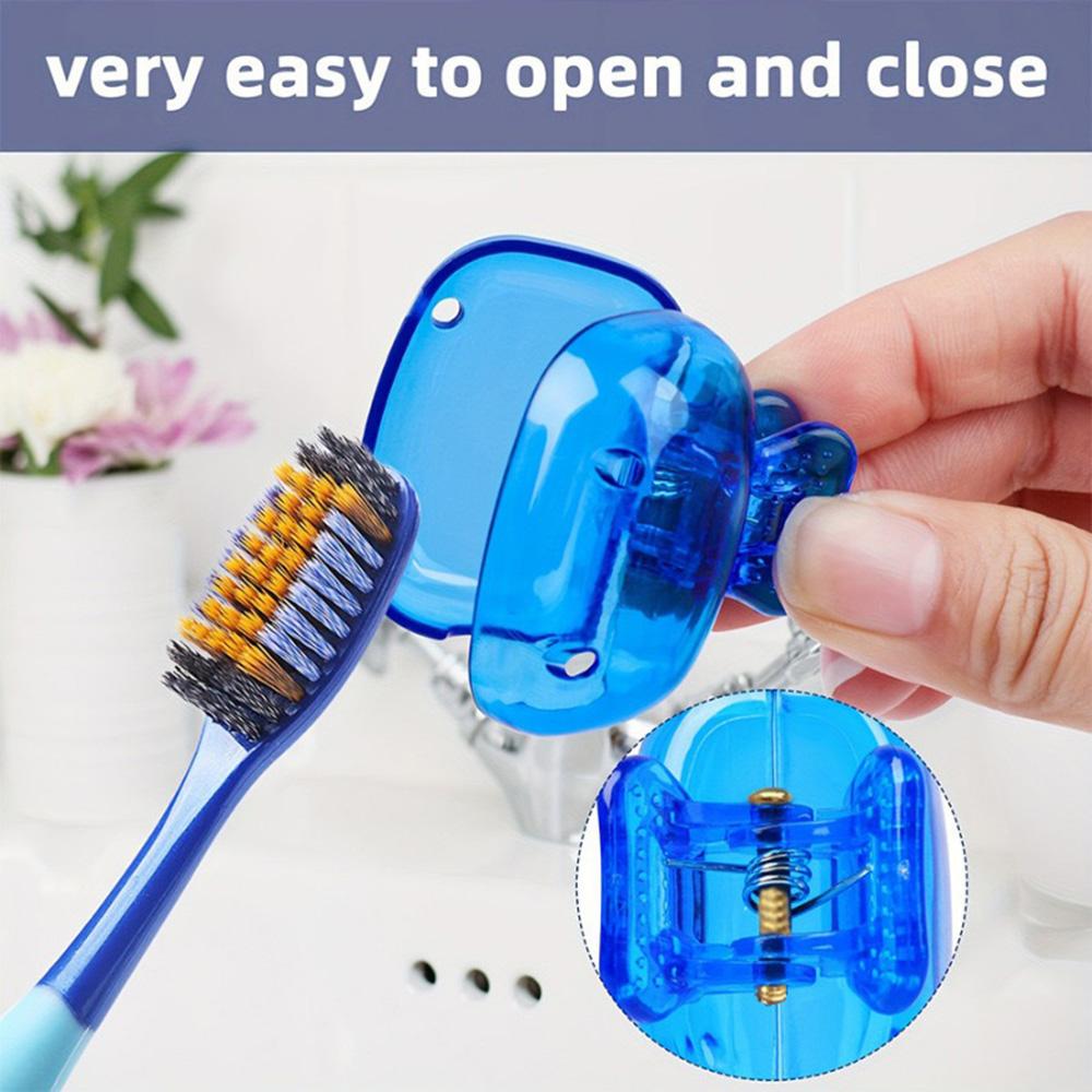 Bulk Travel Toothbrush Head Covers Toothbrush Protector Cap Brush Pod Case Protective Portable Plastic Clip For Household Travel