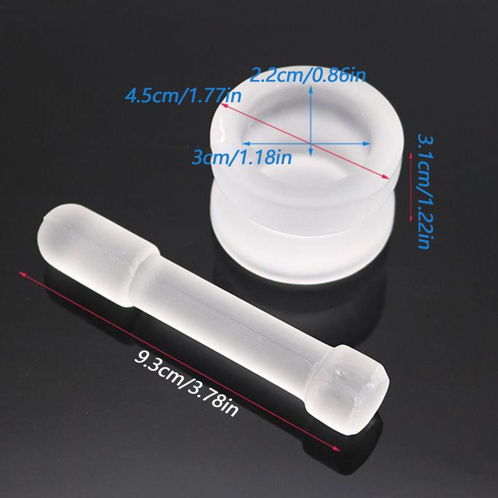 Mortar and Pestle Set Glass Pills Crusher Mortar Grinding Bowls Non-Slip Kitchen Gadgets for Powders Nuts Garlic Peppercorns