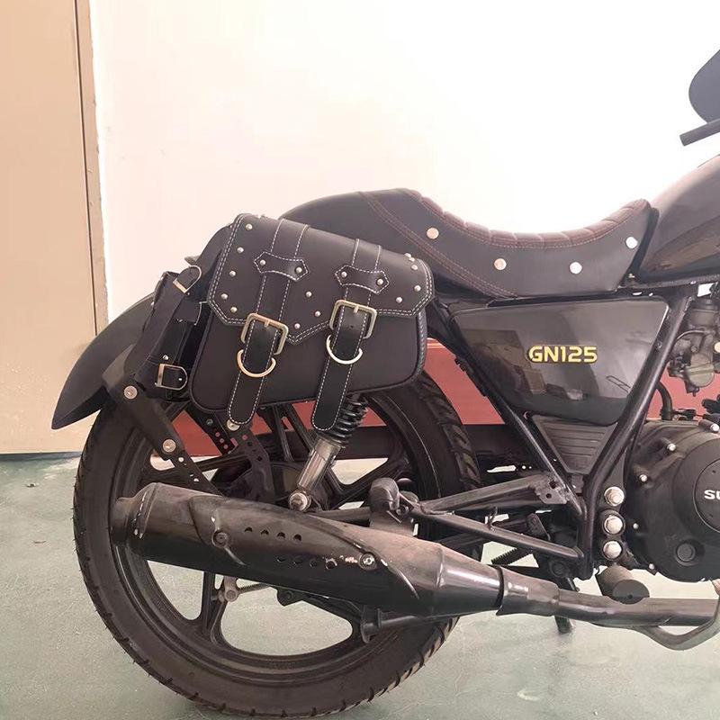 Waterproof Anti-Theft Retro Leather Saddlebags for Chunfeng & Hishih Motorcycles