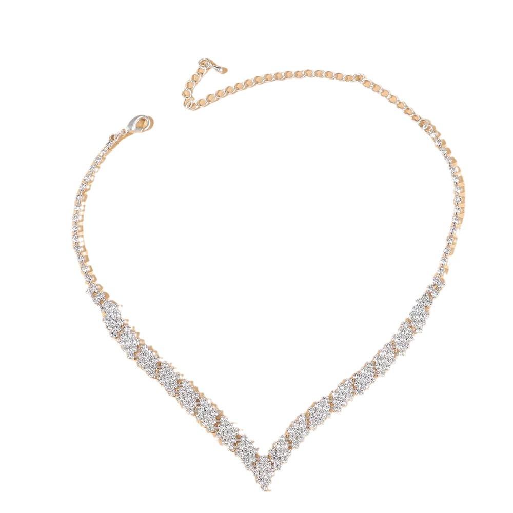 Set Bijuterii Mireasă 2025: Colier și Cercei Eleganți cu Diamante Complete pentru Nunti și Banchete