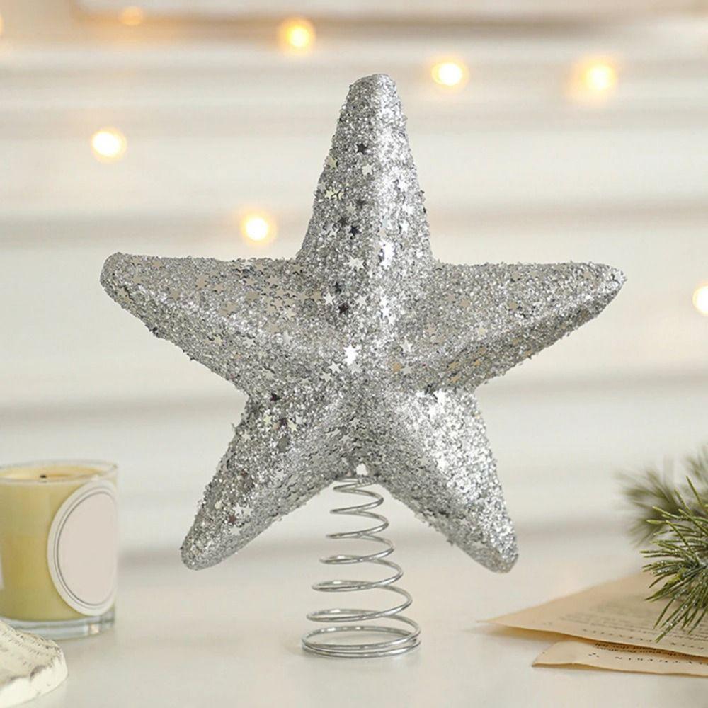 Unique Christmas Tree Topper Decoration Shiny Xmas Tree Ornament New Year Party