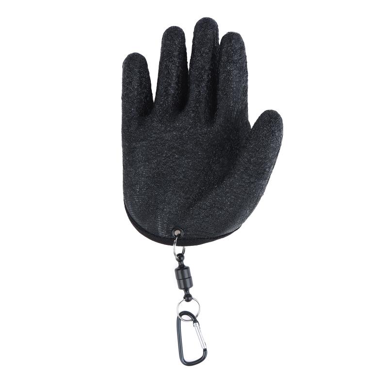 Fishing Gloves Waterproof Anti Slip Puncture Resistant Quick Wear with Carabiner for Ice Fishing Boating Outdoor Sports