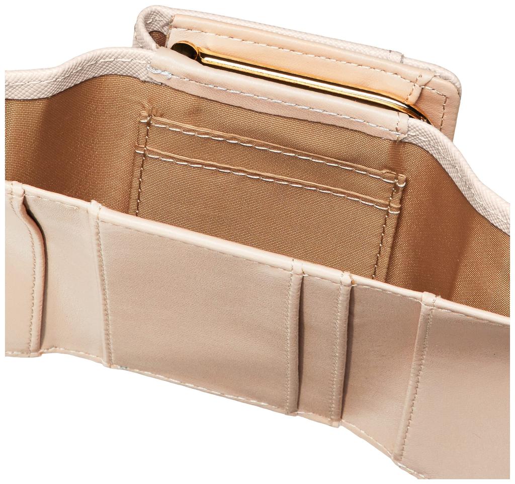 Aldi CAP24 Women's Tri-fold Wallet with Clasp, Solid Color, Ivory