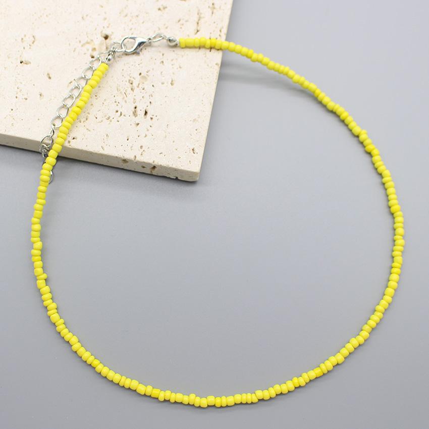 Simple Seed Beads Choker  Women Korean Fashion Charm Colorful Handmade Boho Collar Chain Neck Necklace Femme Jewelry  Gift