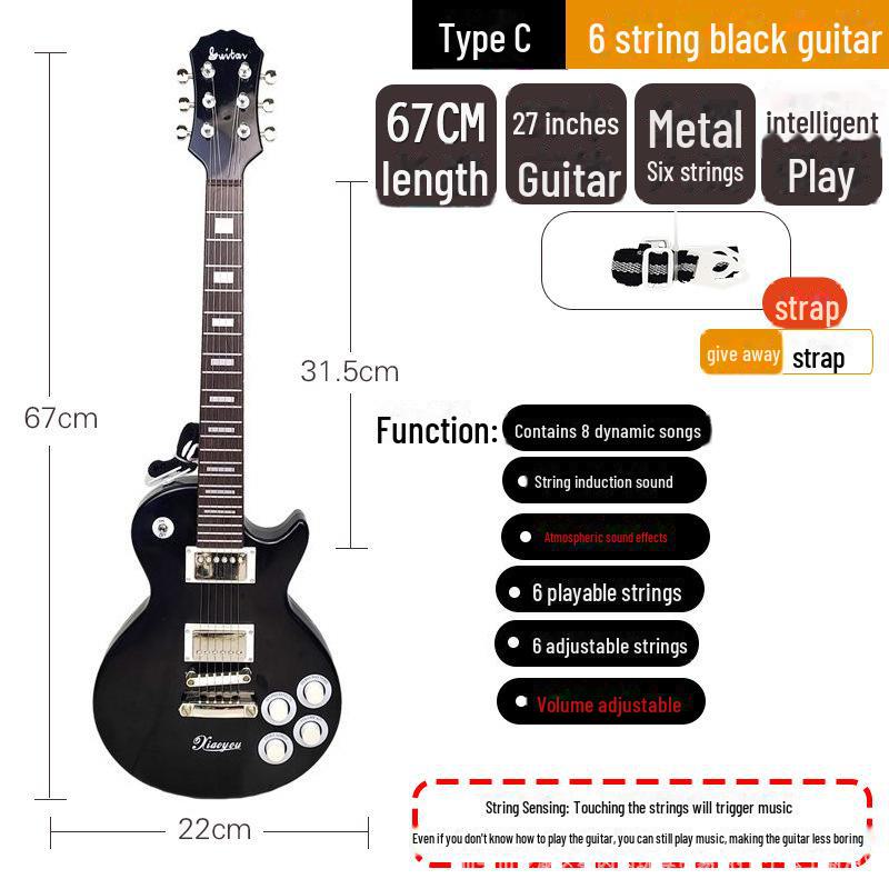 Children's Electric Guitar Toy: 6-String Beginner Bass for Boys and Girls
