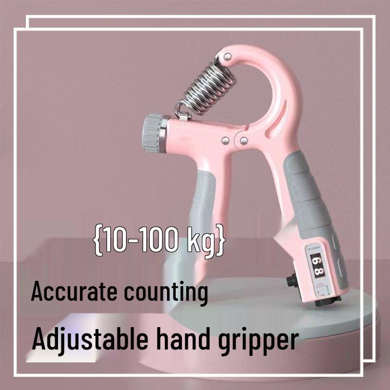 Adjustable Grip Strength Trainer (5-100kg) with Counter for Finger & Arm Muscle Training for Adults & Students