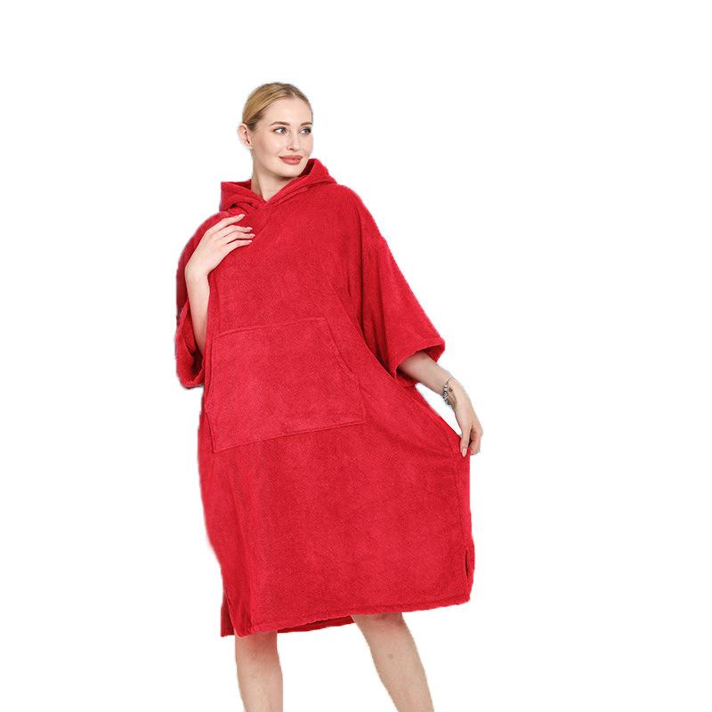 Beach Couple Absorbent Cape Bathrobe Microfiber Beach Towel Surf Hooded Quick Change Bath Towel