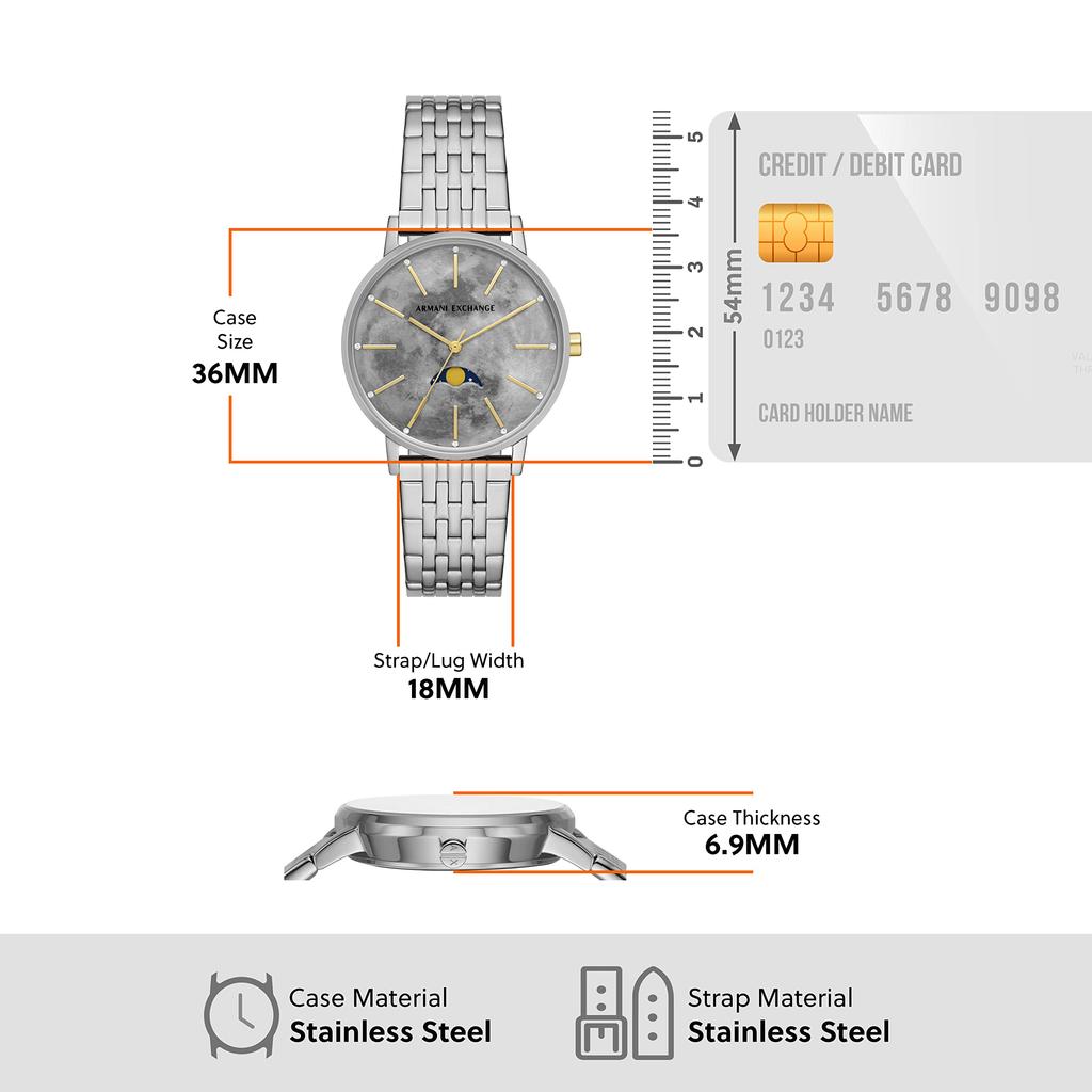 Armani Exchange NA AX5585 Silver 2 AX Women's Watch,