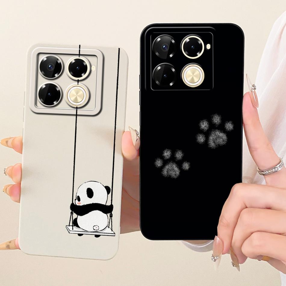 For Infinix Note 40 Pro 4G 5G / Note 40 Pro+ / Note40 X6853 Cute Cat Flower Cartoon Phone Case Soft Silicone Cover Bumpers