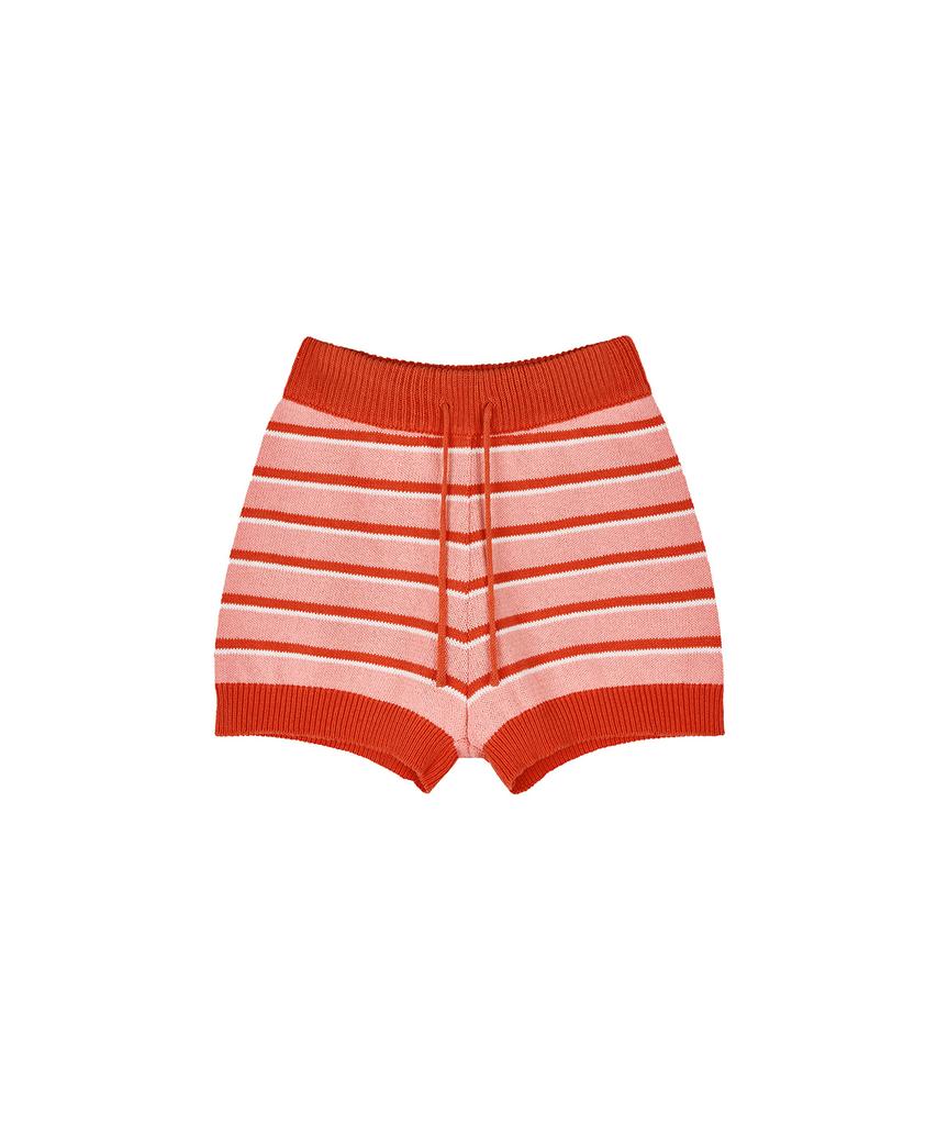 Bb' BENETTON Striped Knit Shorts (Pink)