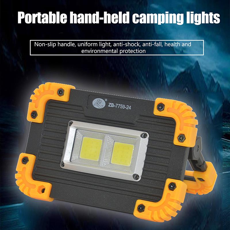 Portable Led Flood Light 10W Spotlight 150Lm Bright Work Light Usb Rechargeable For Camping Emergency Lamp By 18650