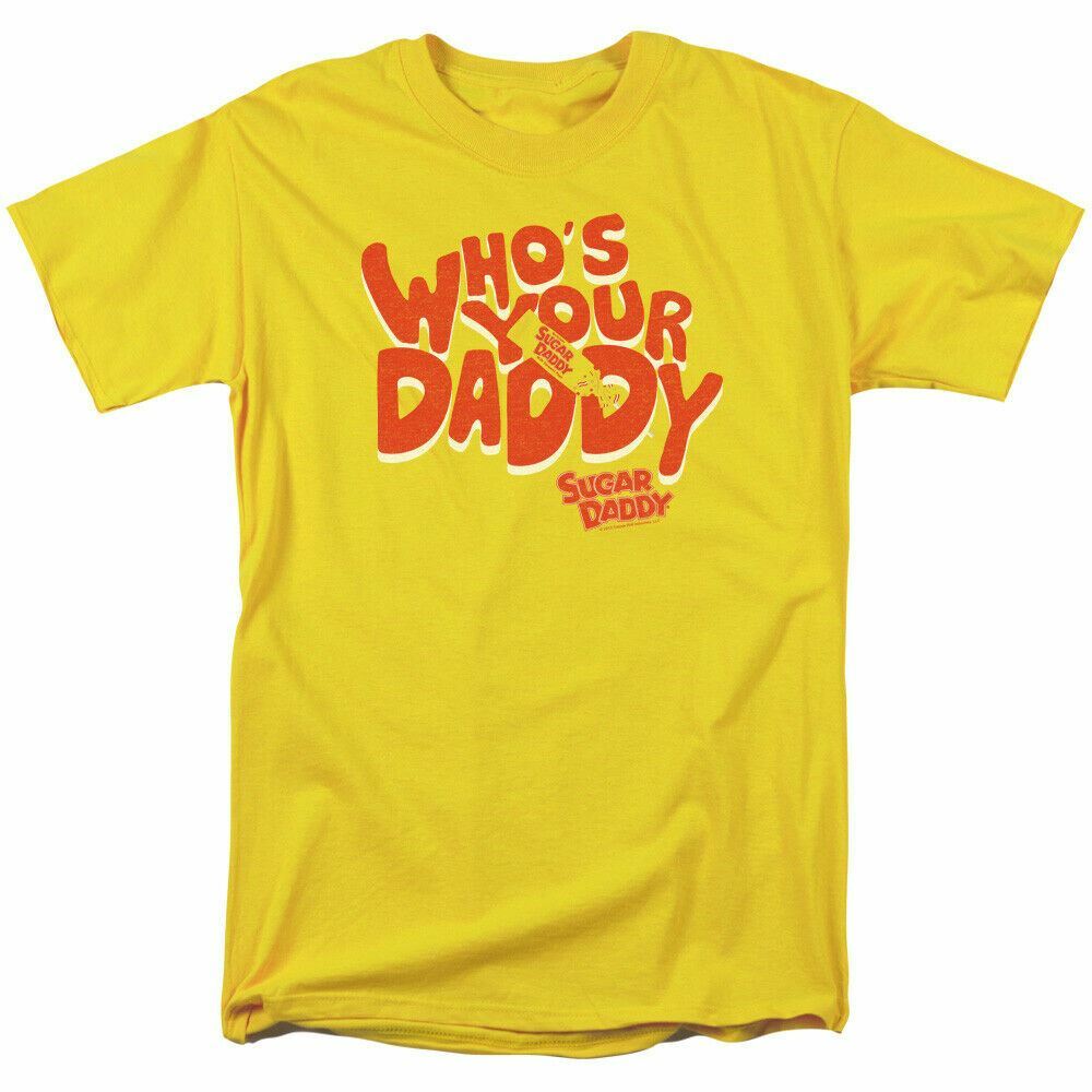 26 Sugar Daddy Whos Your Daddy Футболка Мужская Лицензированная Жевательная Конфета Карамель Желтая Унисекс Футболка XXL