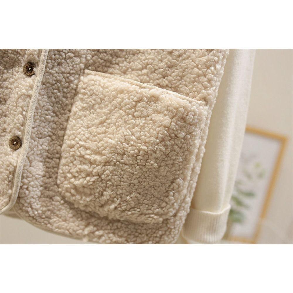 Winter Fleecewesten aus Lammhaar Warme Dicke Ärmellose Jacke Mode Knopf Weste für Damen